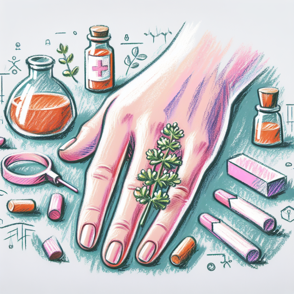 Pastelková ilustrace znázorňující téma: Zdraví nehtů