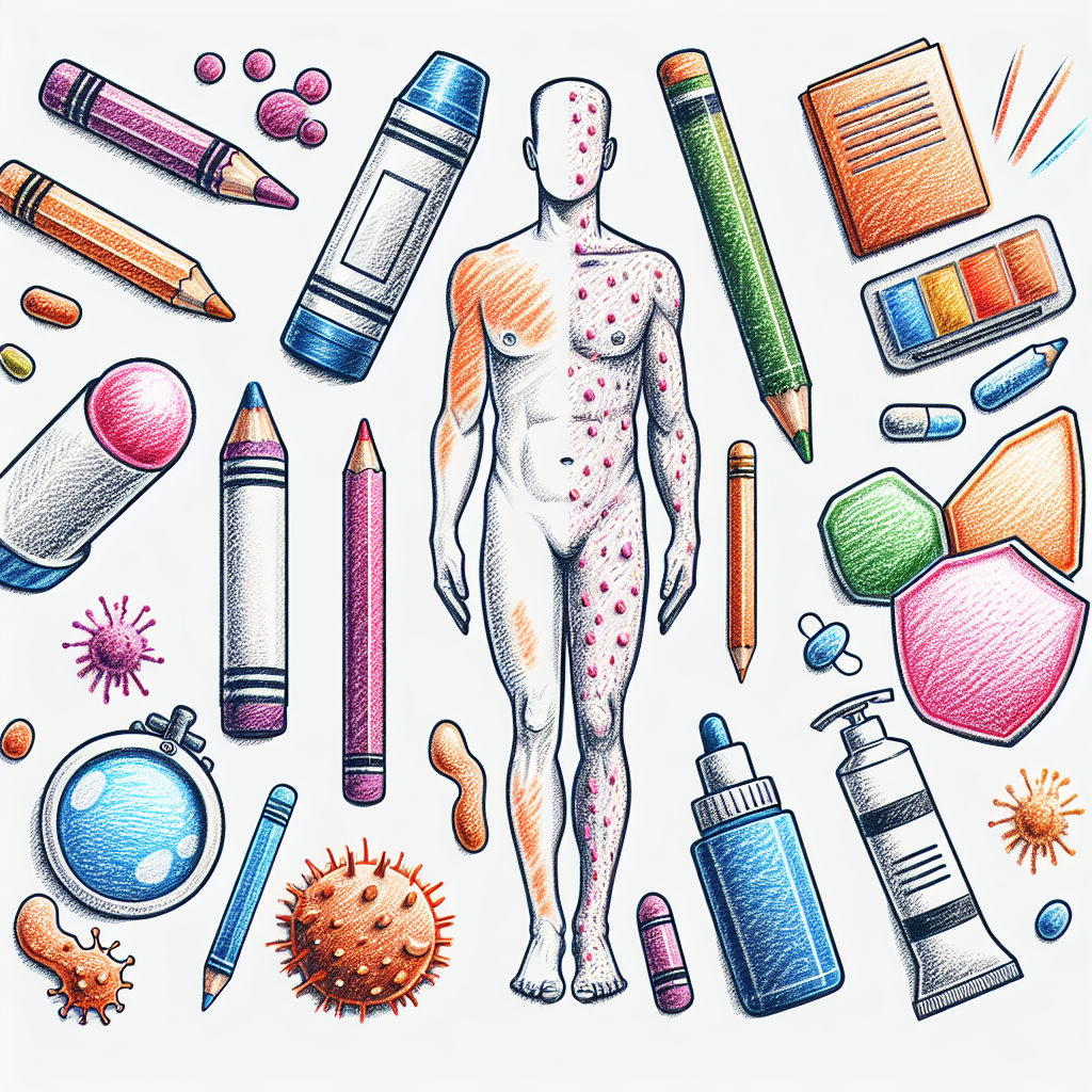 Pastelková ilustrace znázorňující téma: Dermatologie