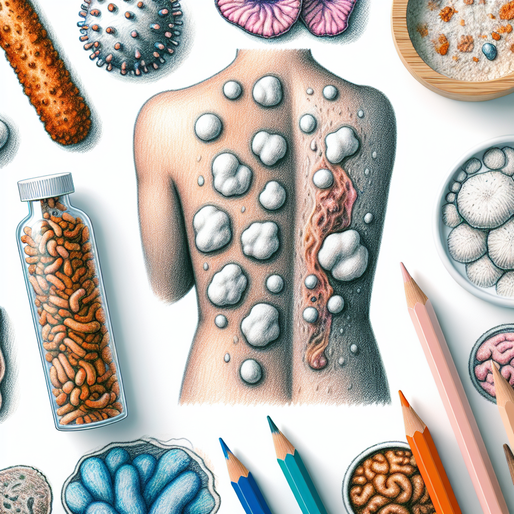 Pastelková ilustrace znázorňující téma: Kožní onemocnění