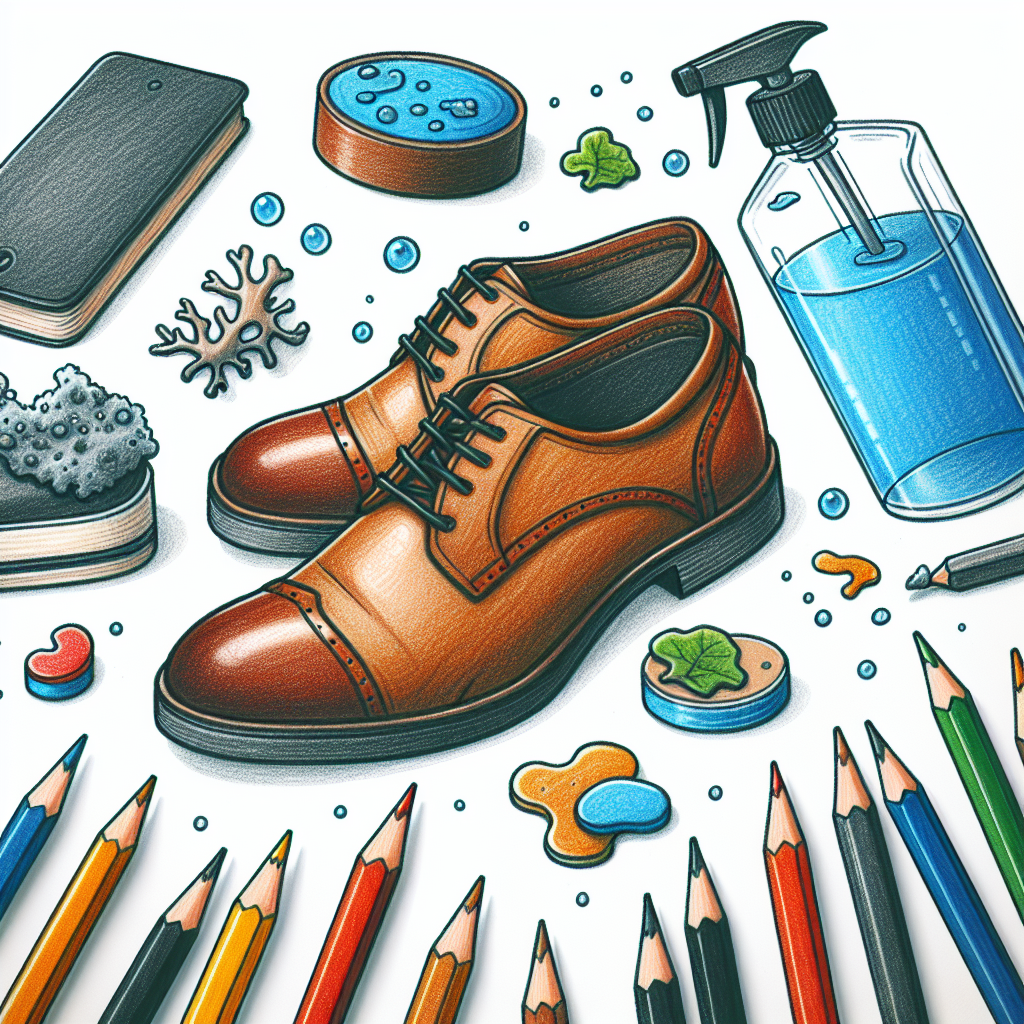 Pastelková ilustrace znázorňující téma: Údržba obuvi