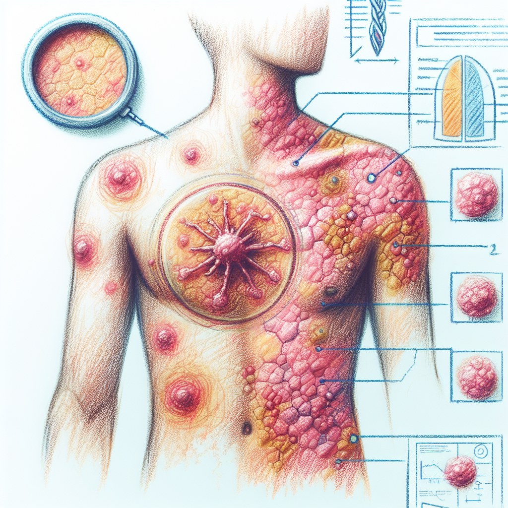 Pastelková ilustrace znázorňující téma: Kožní onemocnění