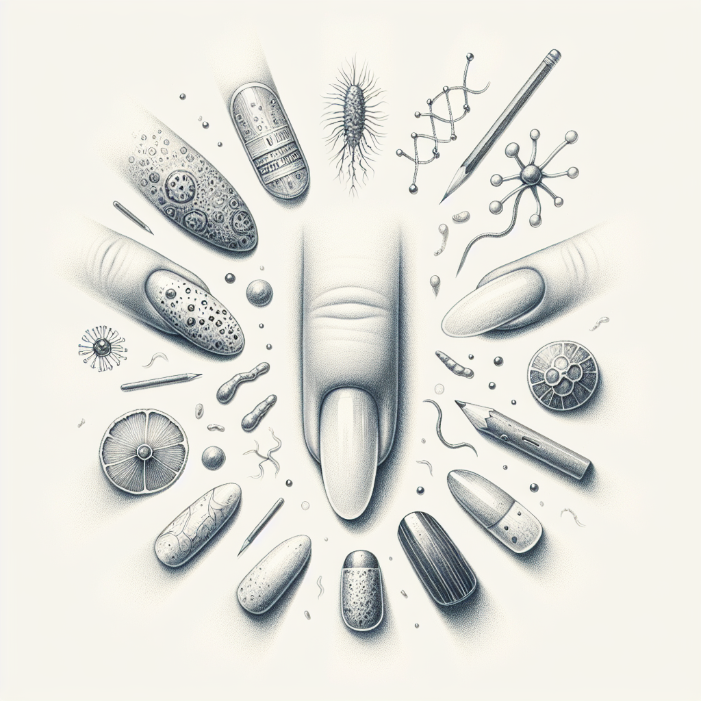 Pastelková ilustrace znázorňující téma: Zdraví nehtů