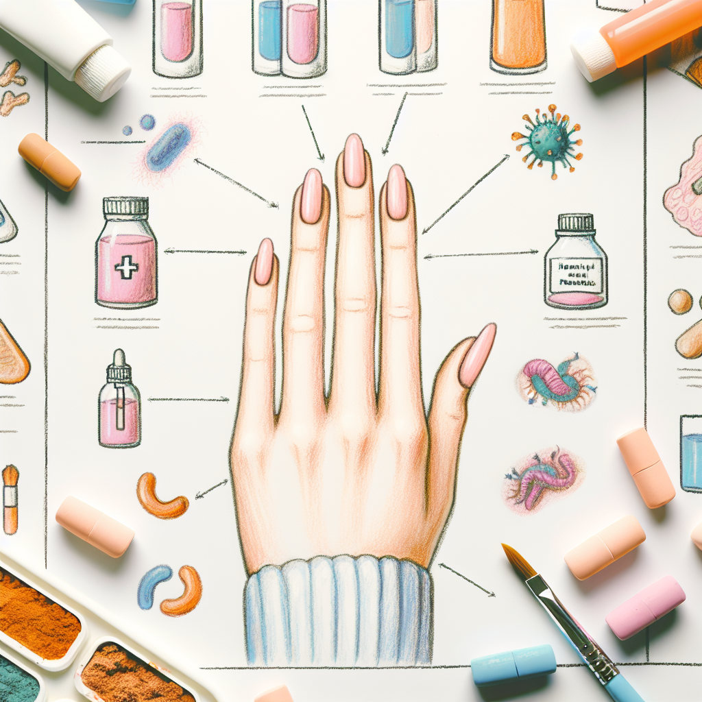 Pastelková ilustrace znázorňující téma: Zdraví nehtů