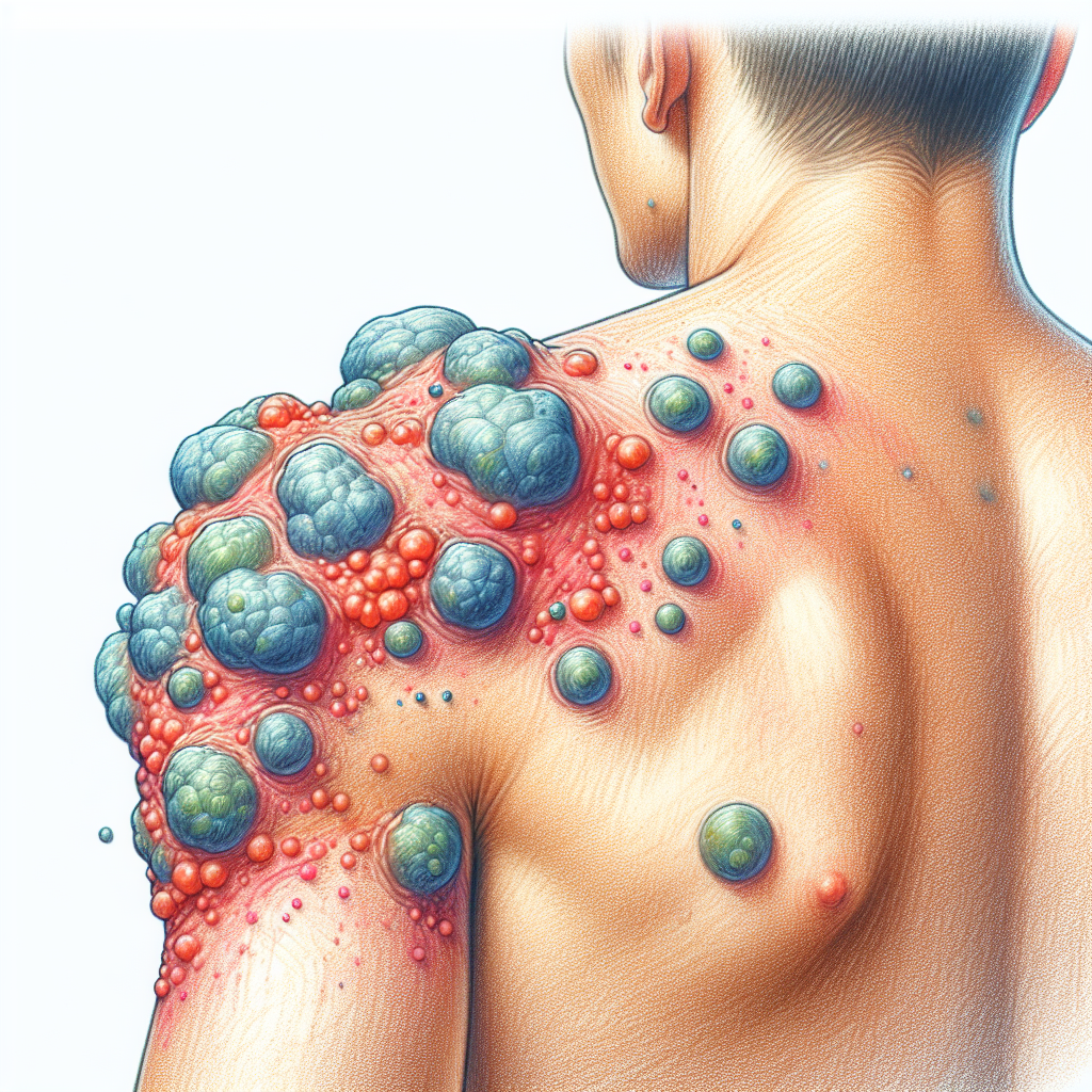 Pastelková ilustrace znázorňující téma: Kožní onemocnění