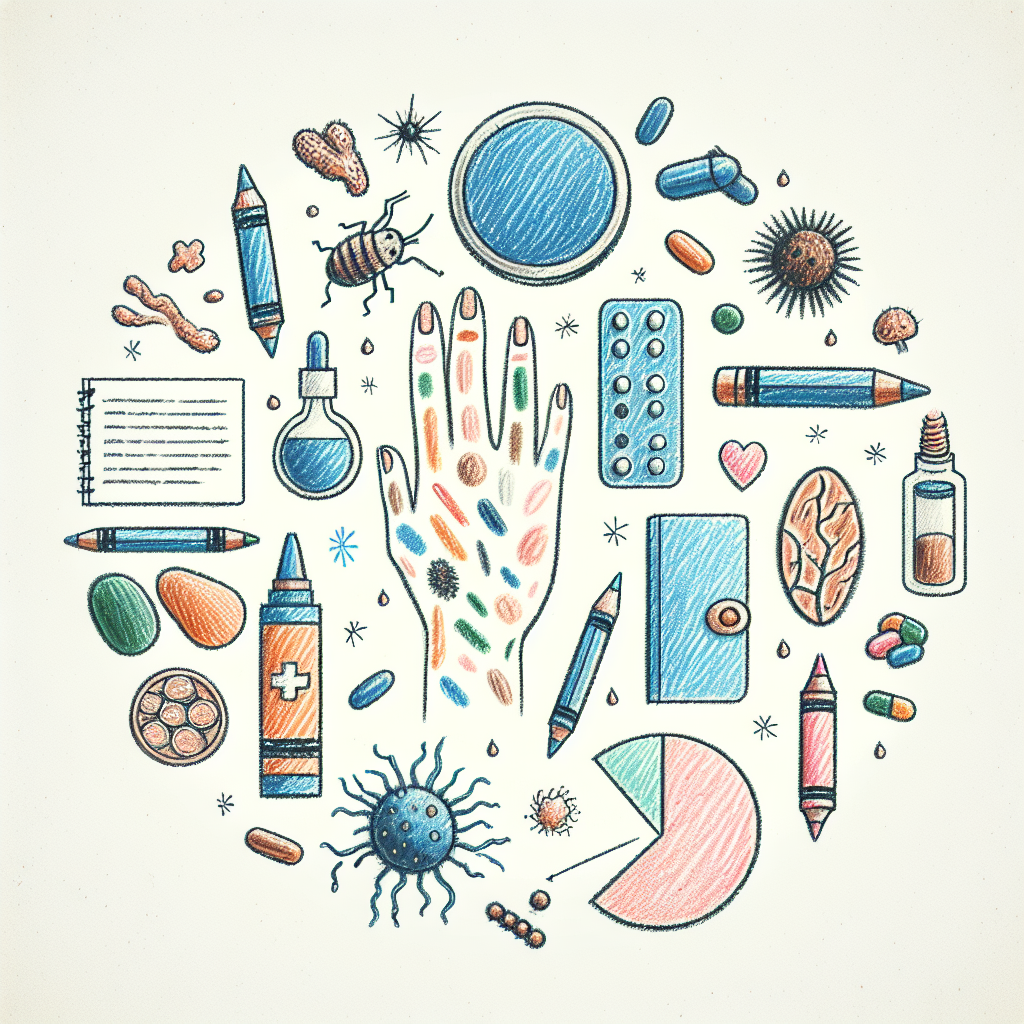 Pastelková ilustrace znázorňující téma: Kožní onemocnění