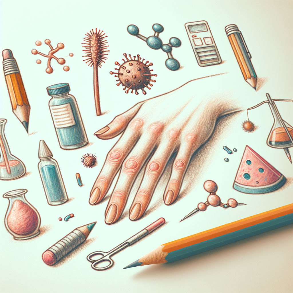 Pastelková ilustrace znázorňující téma: Zdraví nehtů