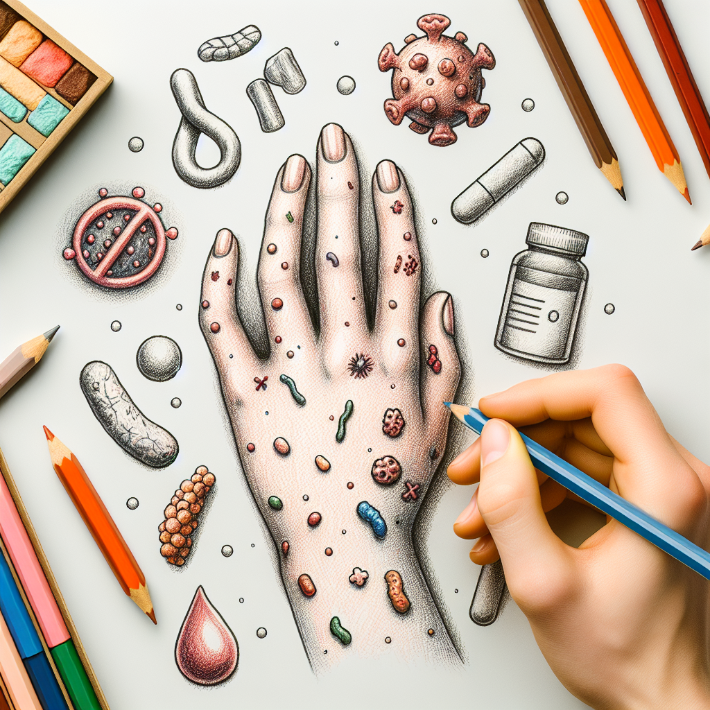 Pastelková ilustrace znázorňující téma: Zdraví a péče