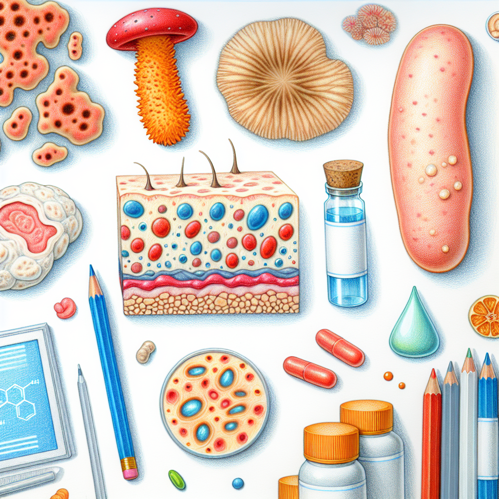 Pastelková ilustrace znázorňující téma: Kožní onemocnění