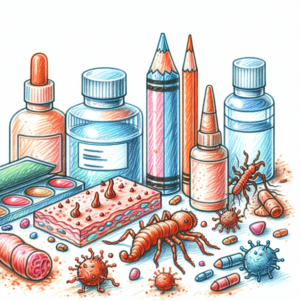 Pastelková ilustrace znázorňující téma: Kožní onemocnění