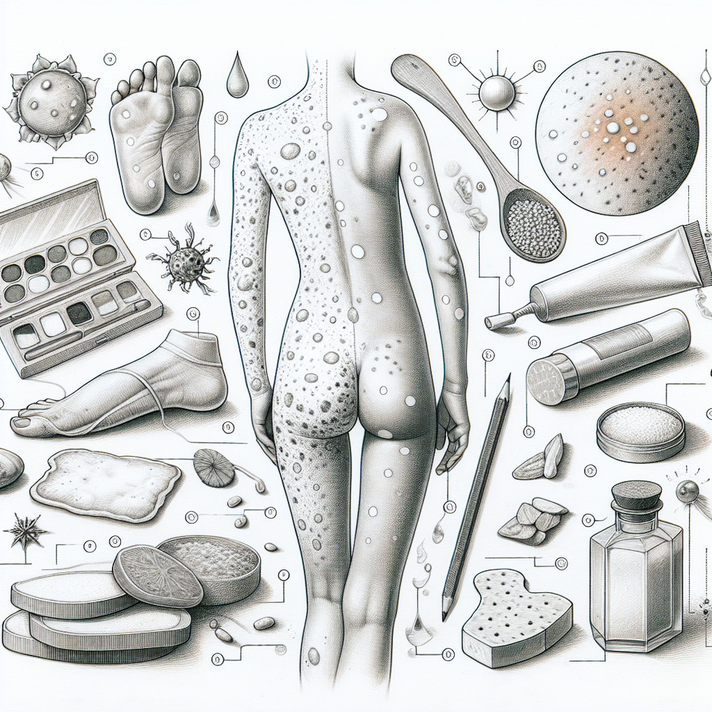 Pastelková ilustrace znázorňující téma: Kožní problémy