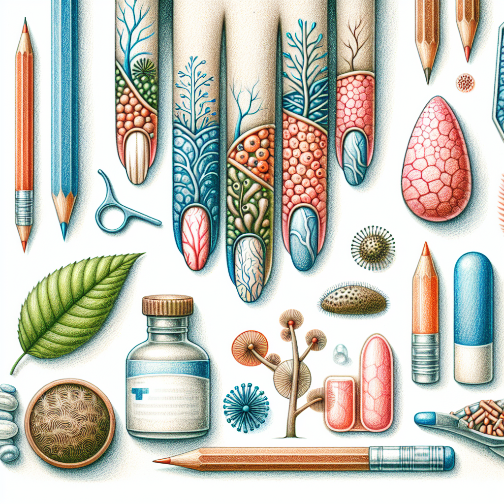 Pastelková ilustrace znázorňující téma: Plíseň na nehtech