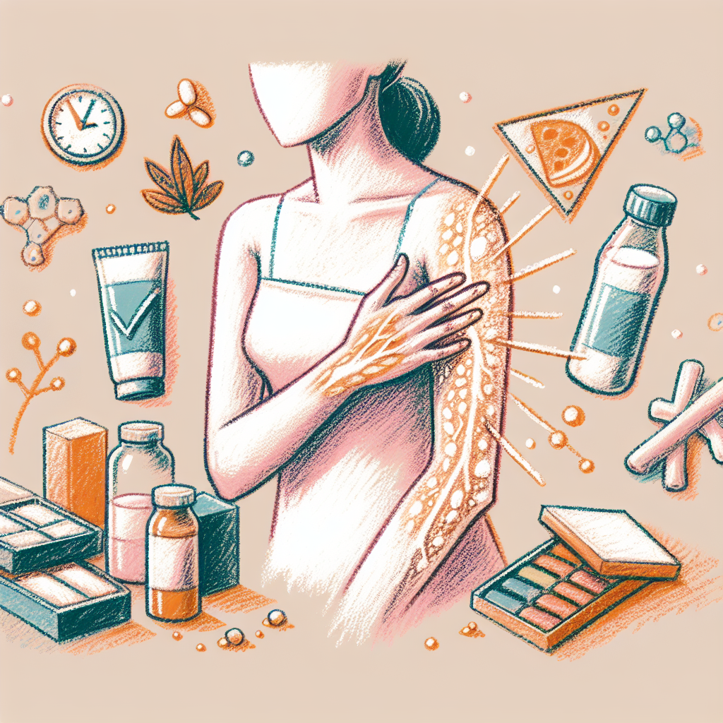 Pastelková ilustrace znázorňující téma: Kožní problémy