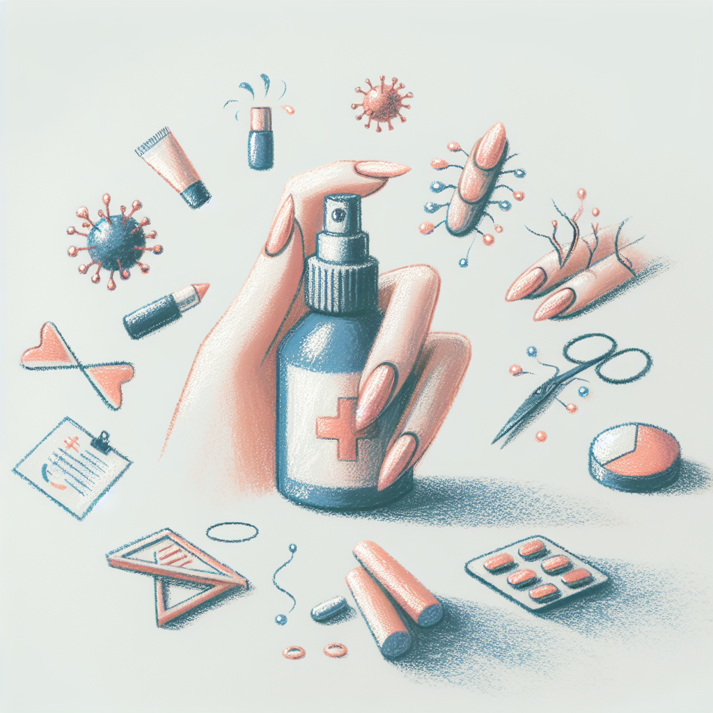 Pastelková ilustrace znázorňující téma: Zdraví nehtů