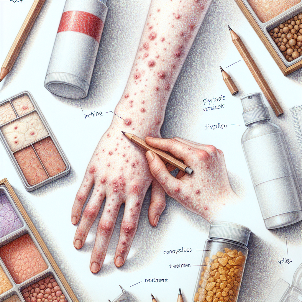 Pastelková ilustrace znázorňující téma: Kožní onemocnění