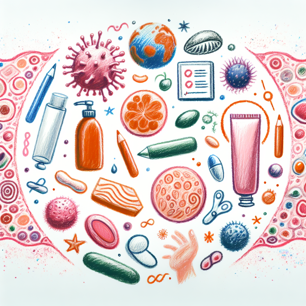 Pastelková ilustrace znázorňující téma: Kožní onemocnění