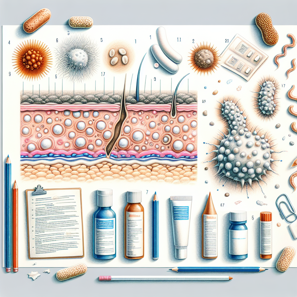 Pastelková ilustrace znázorňující téma: Kožní onemocnění