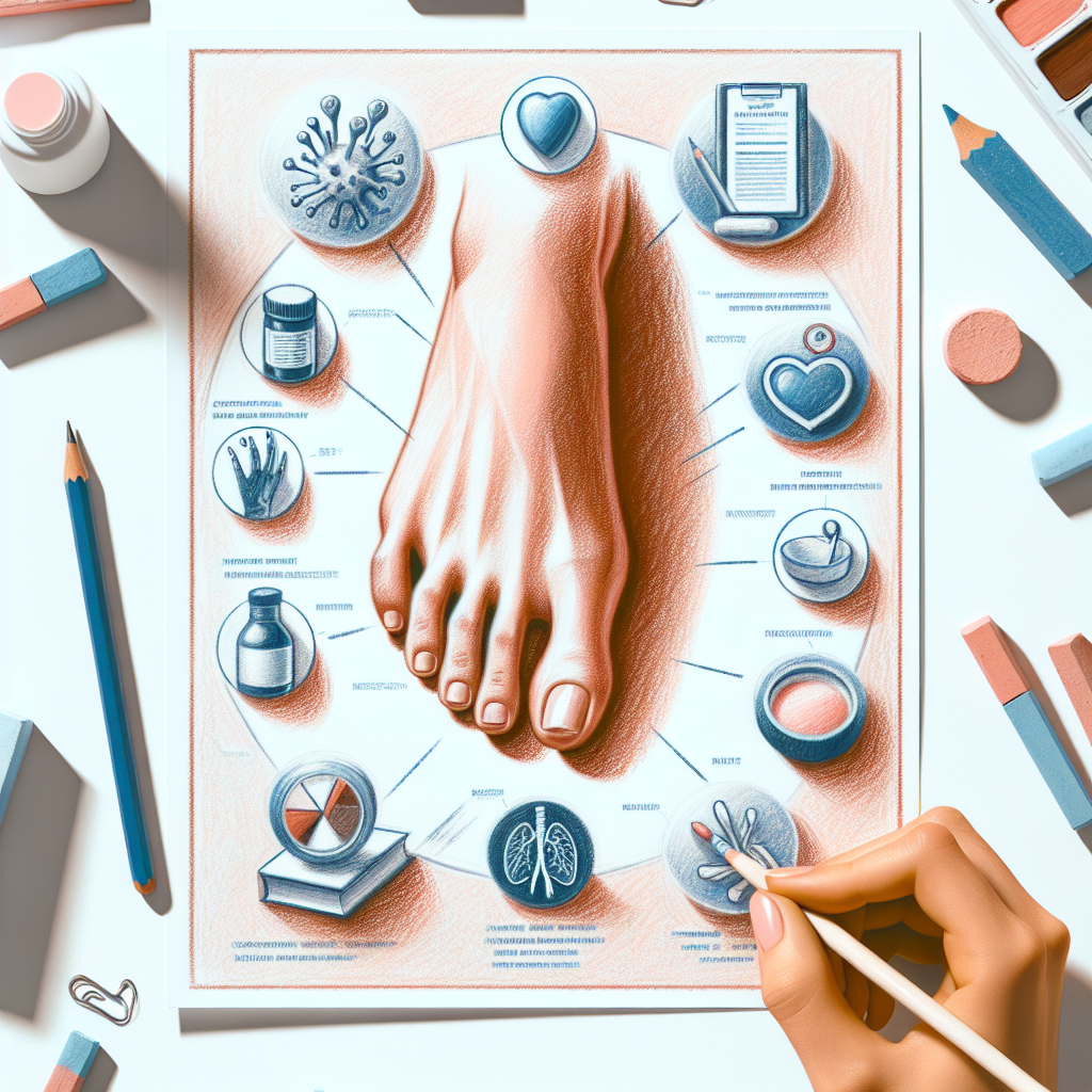 Pastelková ilustrace znázorňující téma: Zdraví nehtů