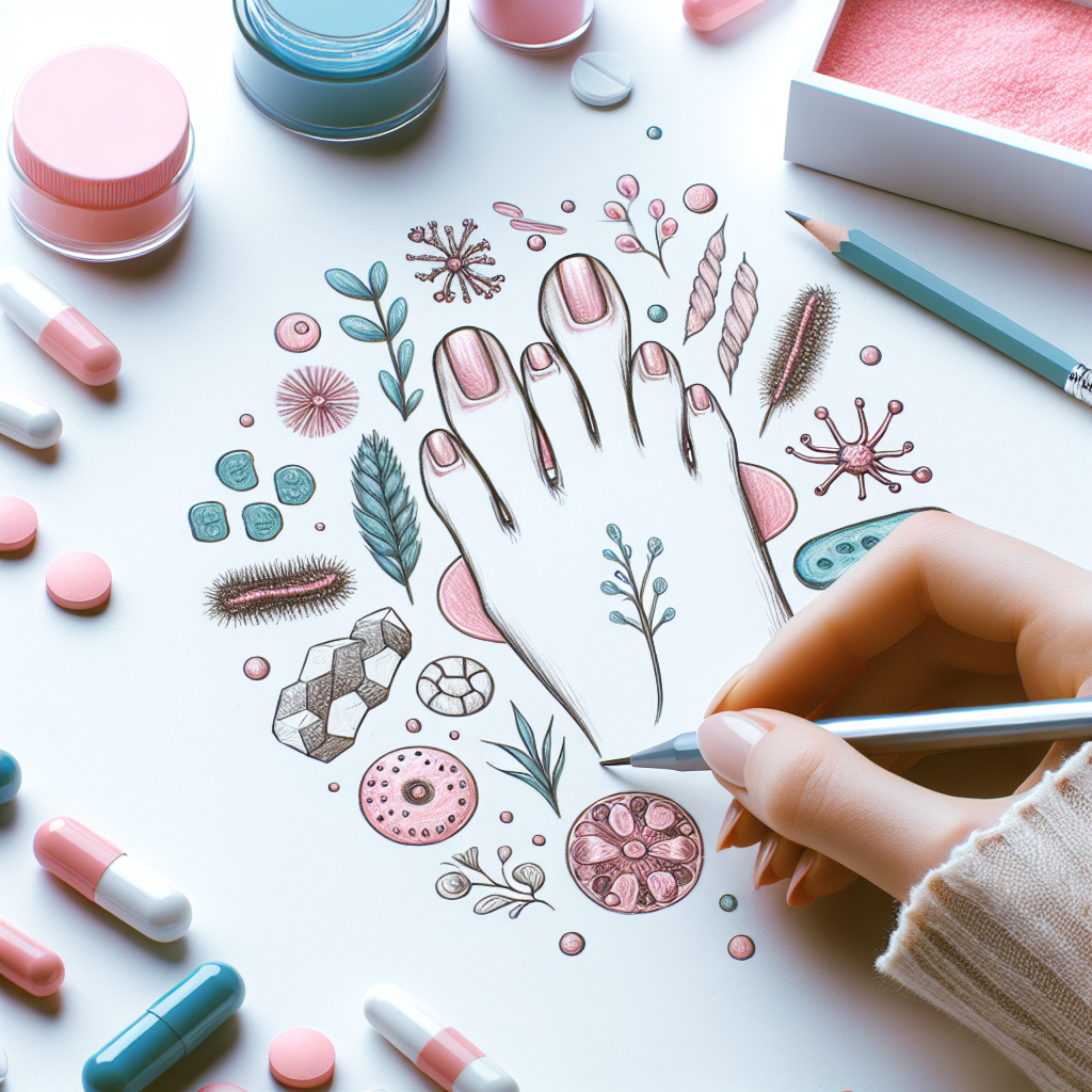 Pastelková ilustrace znázorňující téma: Léčba plísní