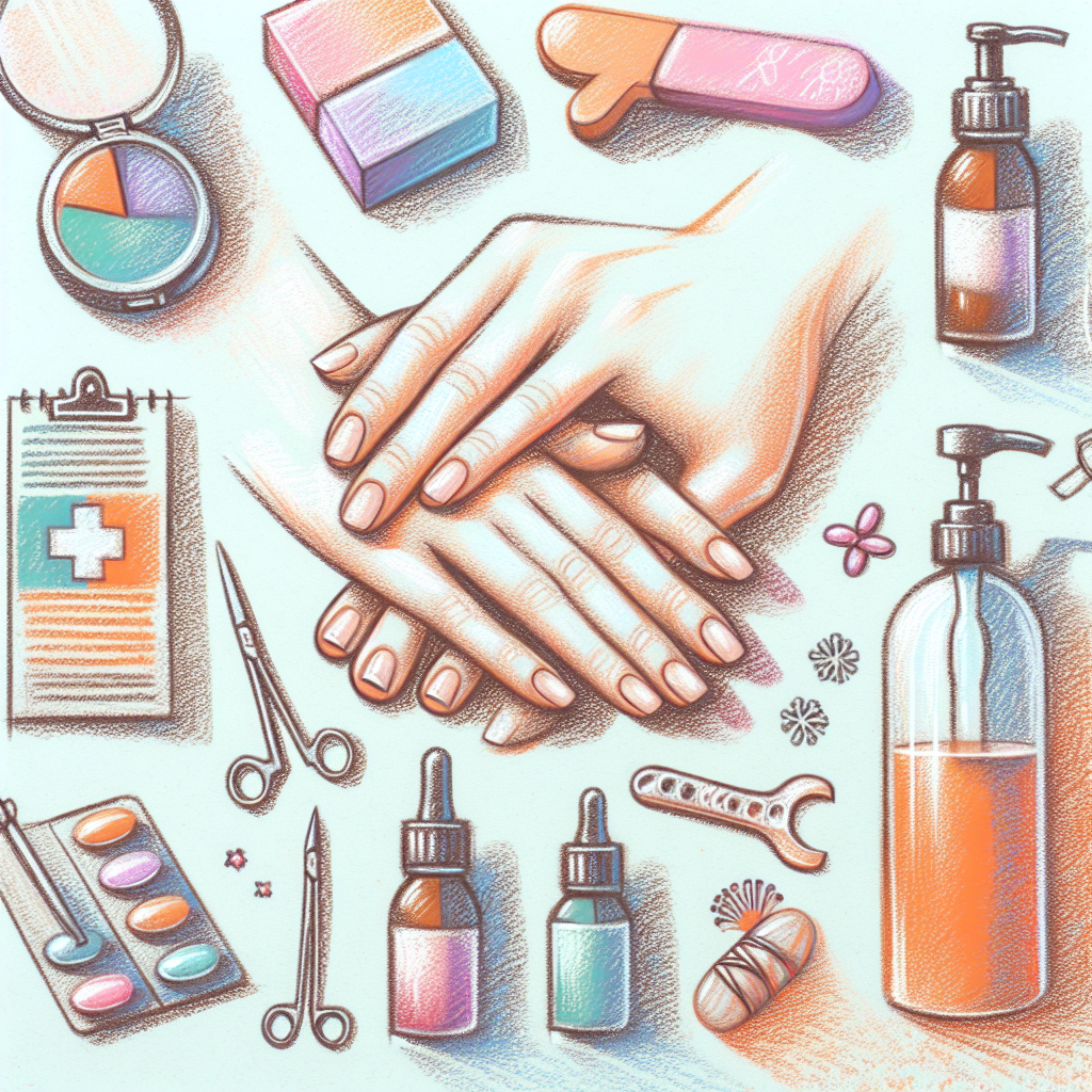 Pastelková ilustrace znázorňující téma: Zdraví a péče