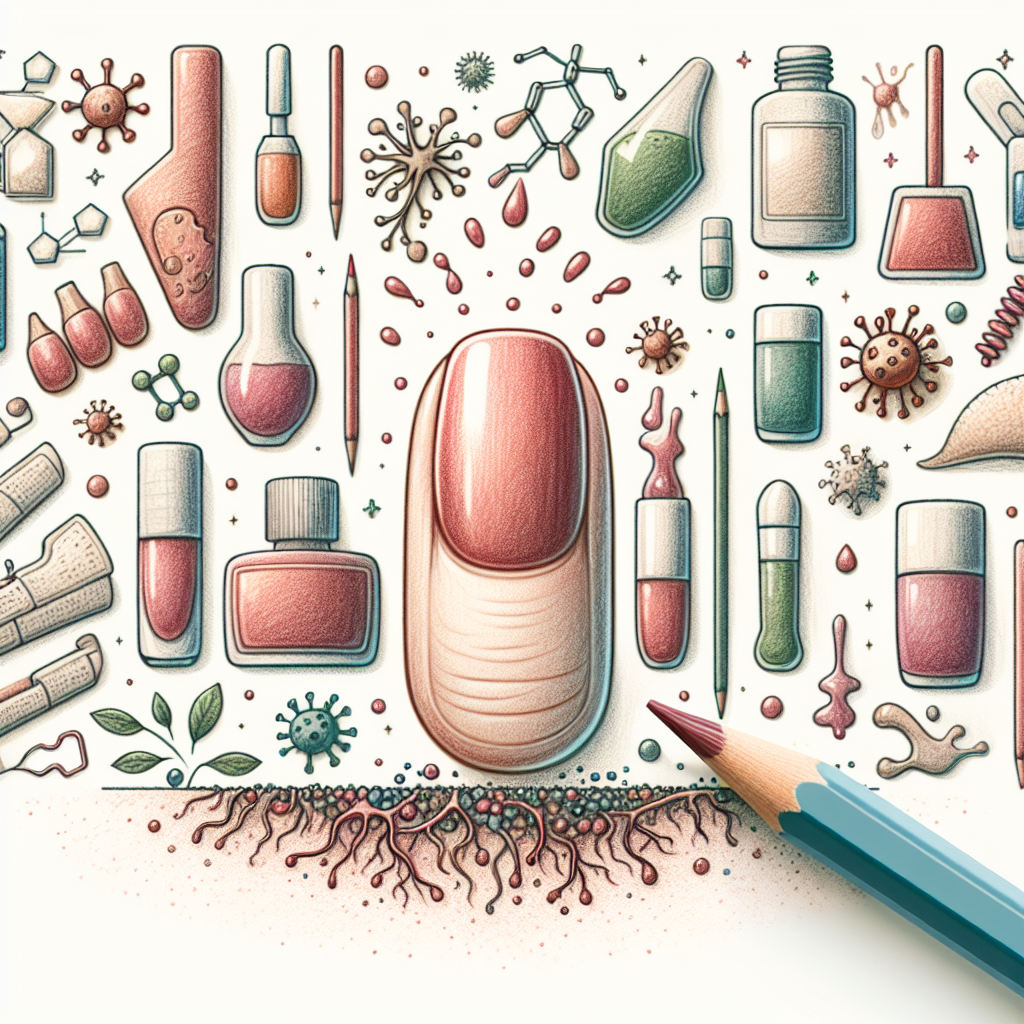 Pastelková ilustrace znázorňující téma: Zdraví nehtů