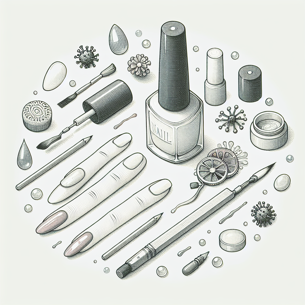 Pastelková ilustrace znázorňující téma: Péče o nehty