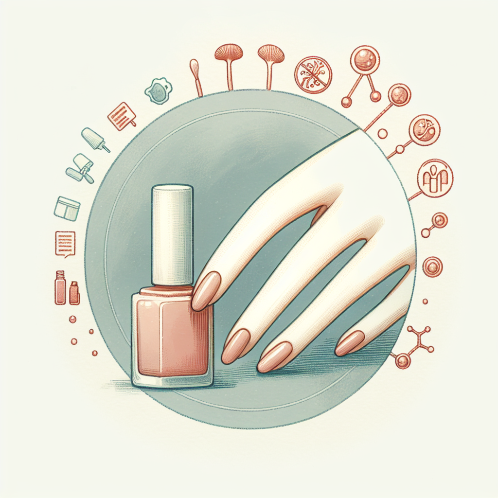 Pastelková ilustrace znázorňující téma: Zdraví nehtů