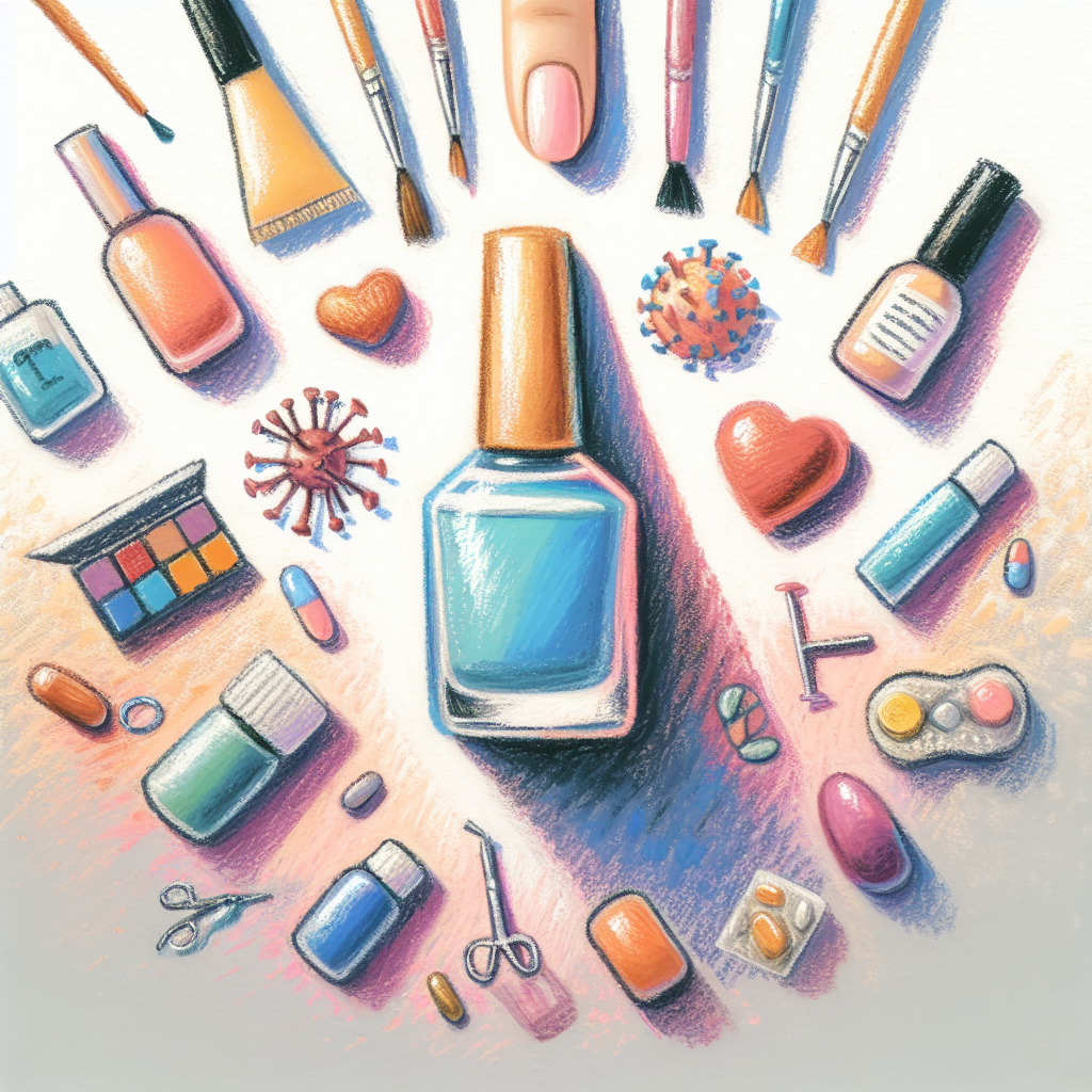 Pastelková ilustrace znázorňující téma: Zdraví nehtů