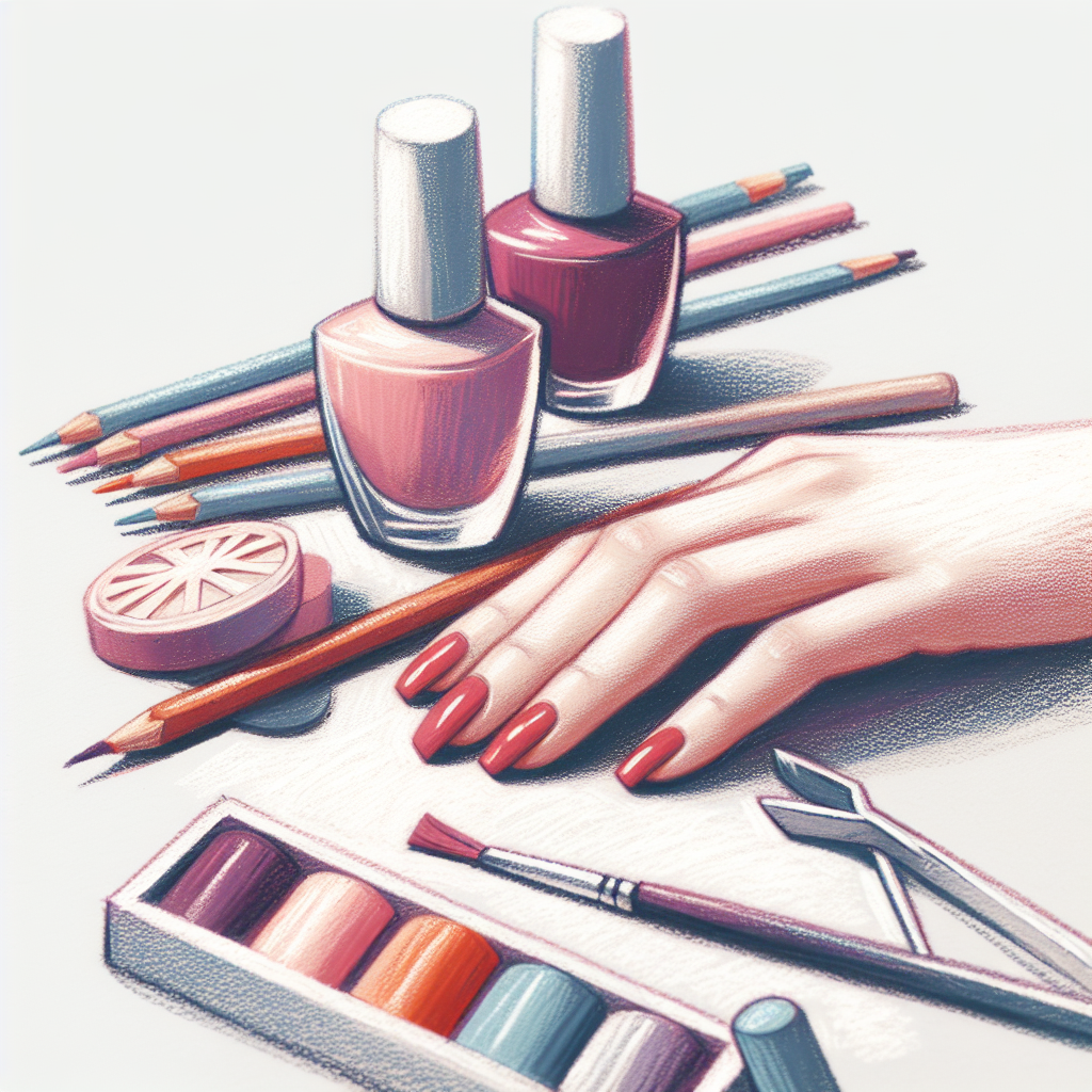 Pastelková ilustrace znázorňující téma: Zdraví nehtů