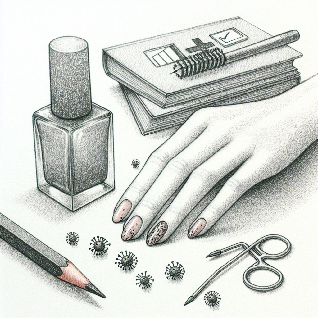 Pastelková ilustrace znázorňující téma: Zdraví nehtů