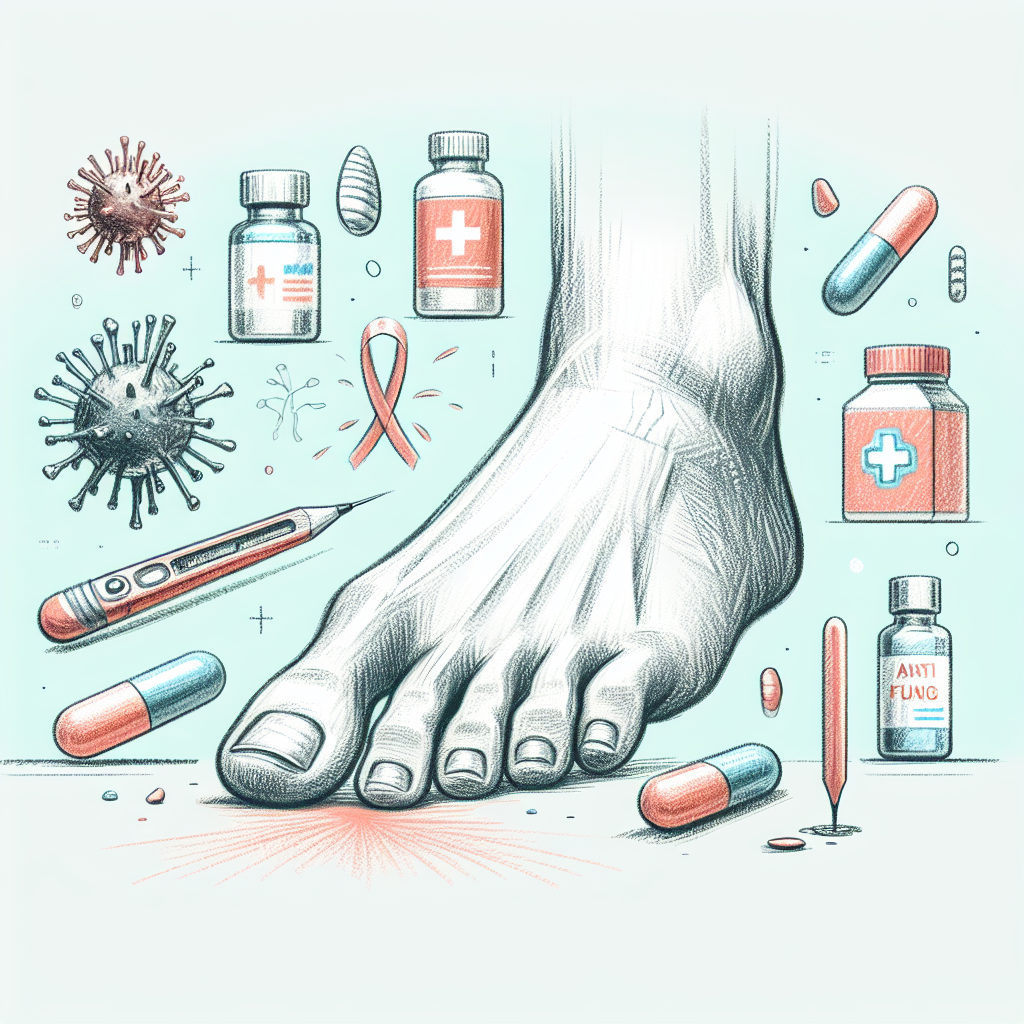 Pastelková ilustrace znázorňující téma: Plíseň nehtů