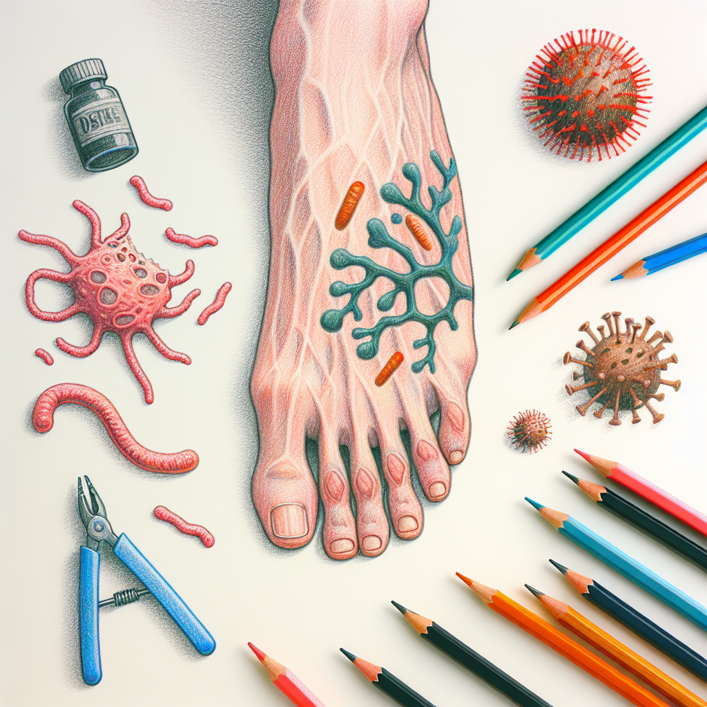 Pastelková ilustrace znázorňující téma: Plísňové onemocnění