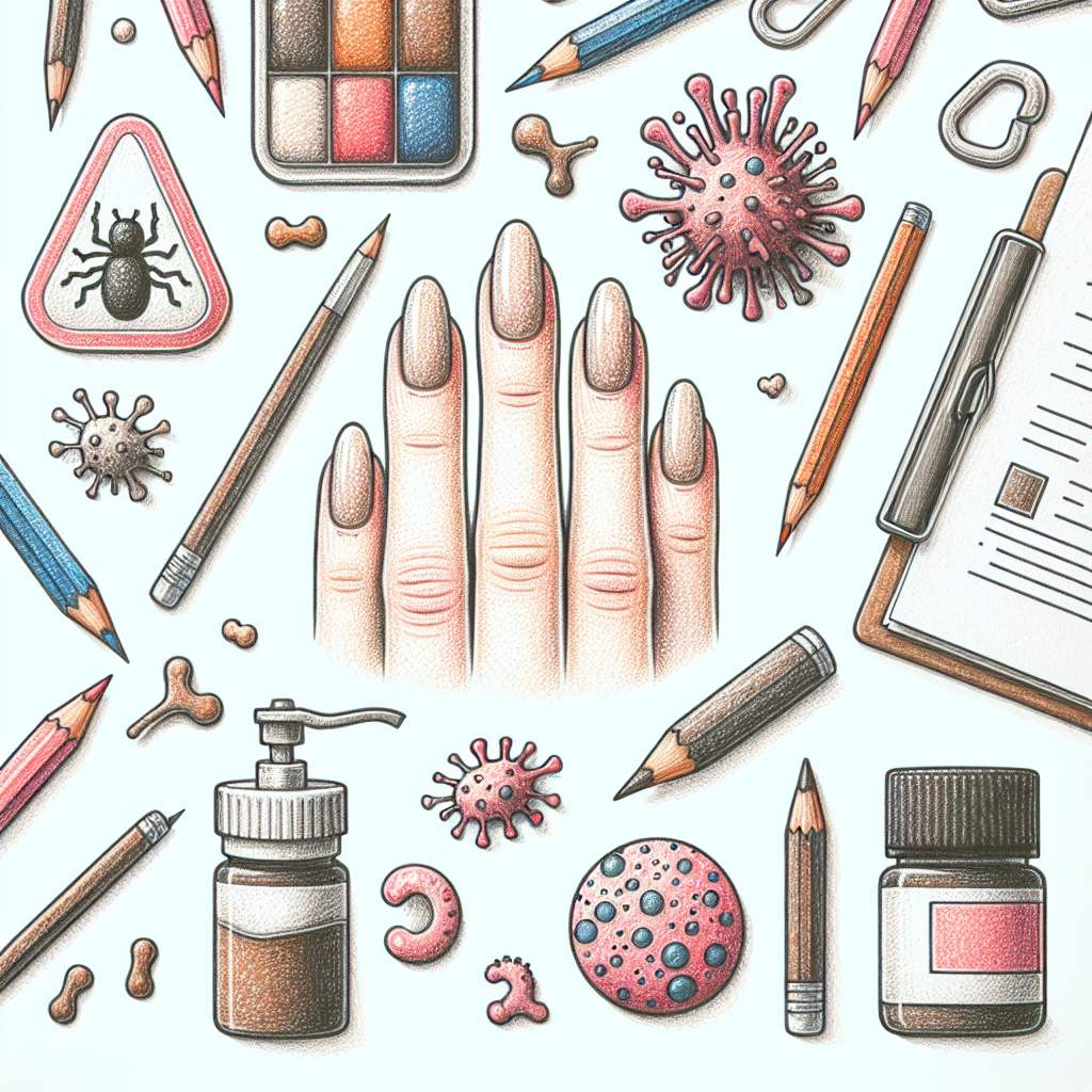 Pastelková ilustrace znázorňující téma: Plísně nehtů