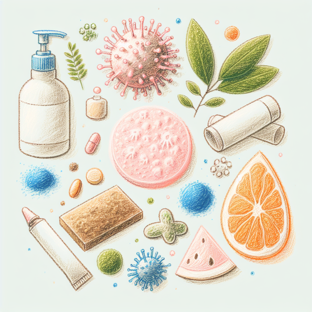 Pastelková ilustrace znázorňující téma: Zdraví a bylinky