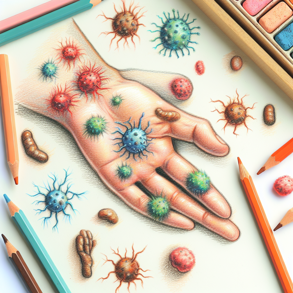 Pastelková ilustrace znázorňující téma: Zdraví