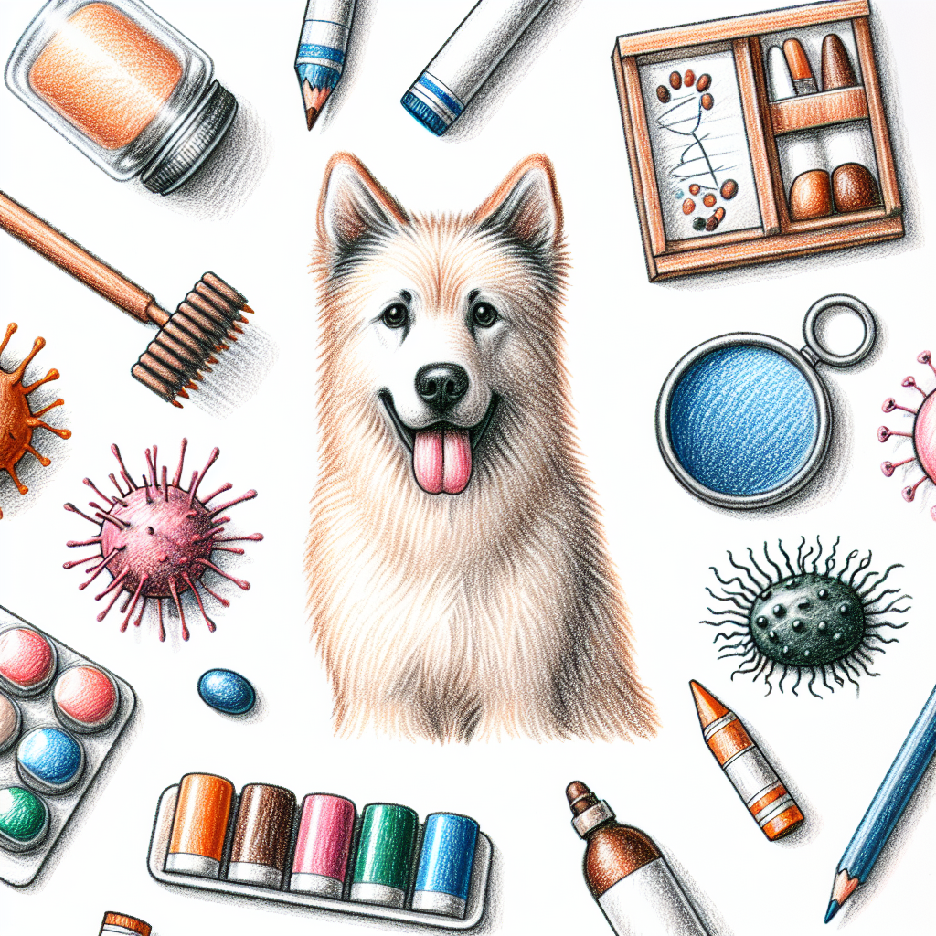 Pastelková ilustrace znázorňující téma: Zdraví psů