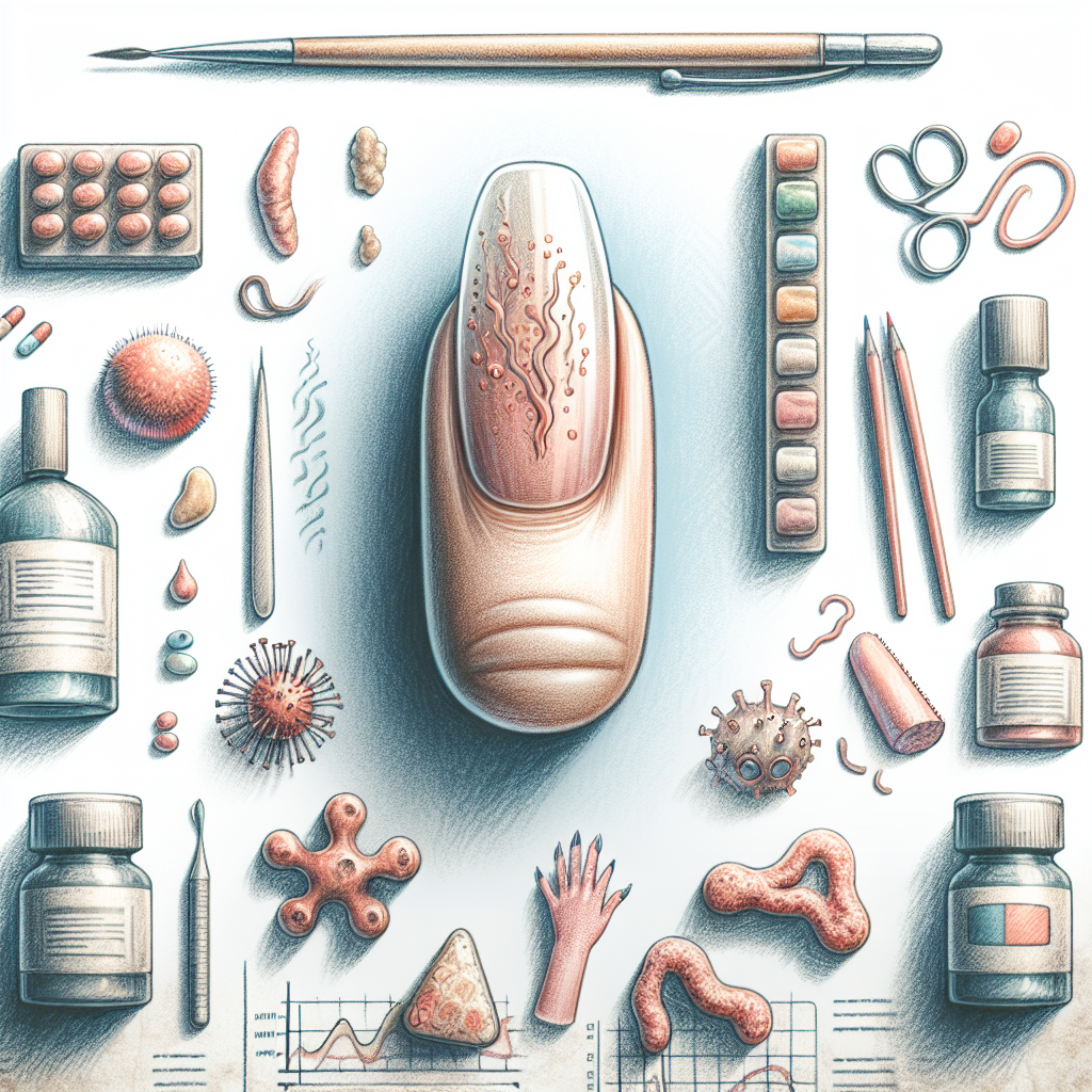 Pastelková ilustrace znázorňující téma: Zdraví nehtů