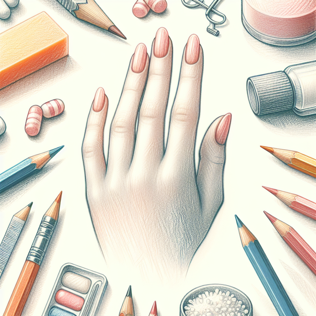 Pastelková ilustrace znázorňující téma: Zdraví nehtů