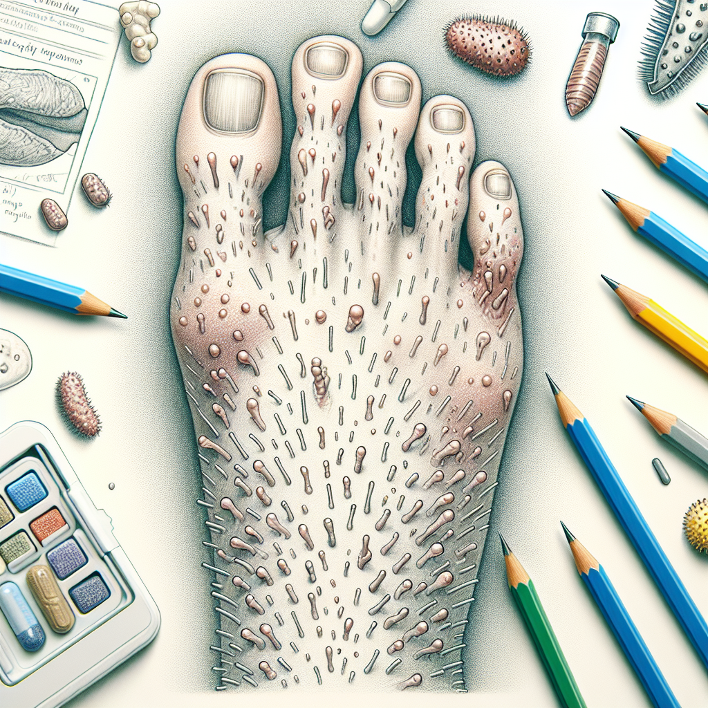 Pastelková ilustrace znázorňující téma: Zdraví nohou