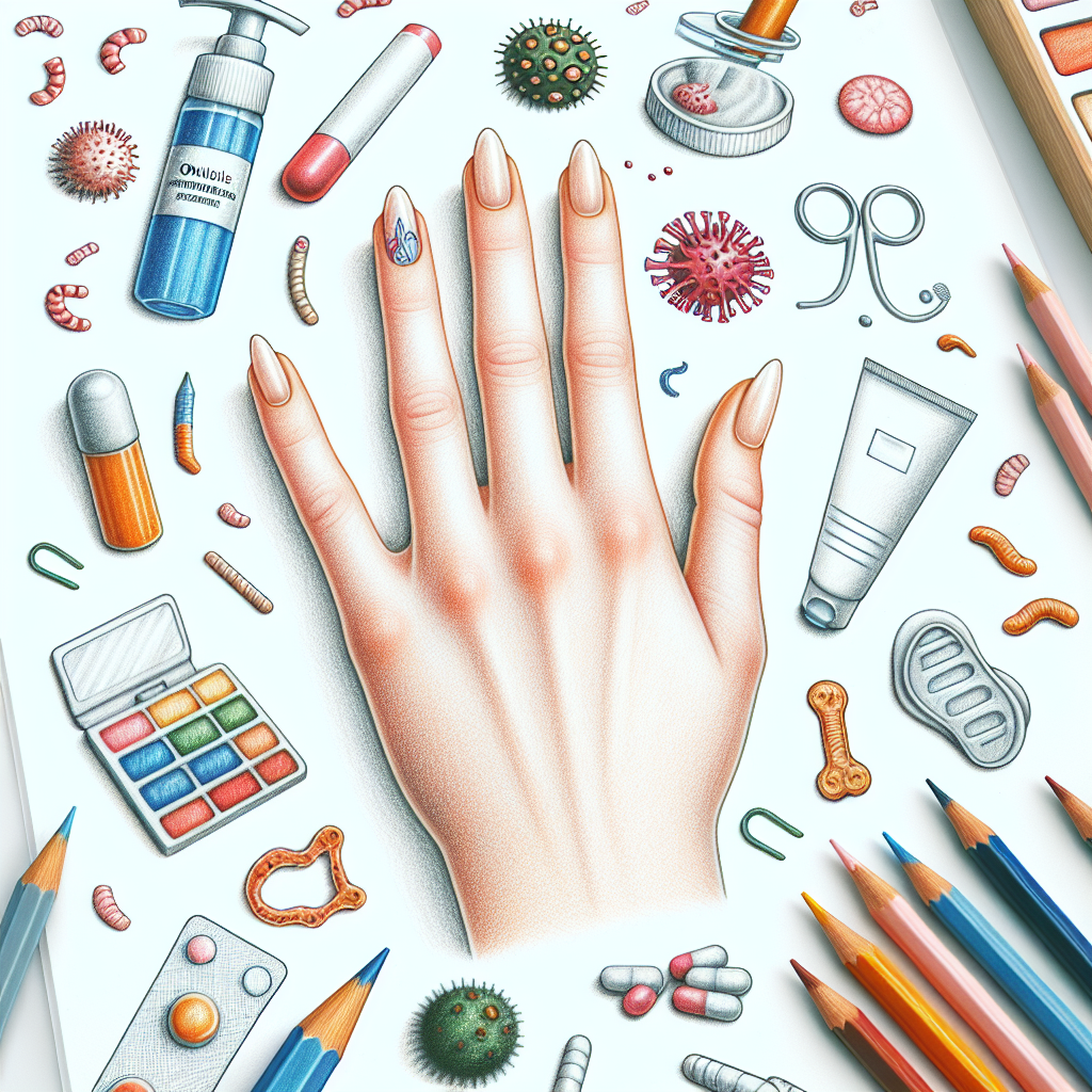 Pastelková ilustrace znázorňující téma: Zdraví nehtů