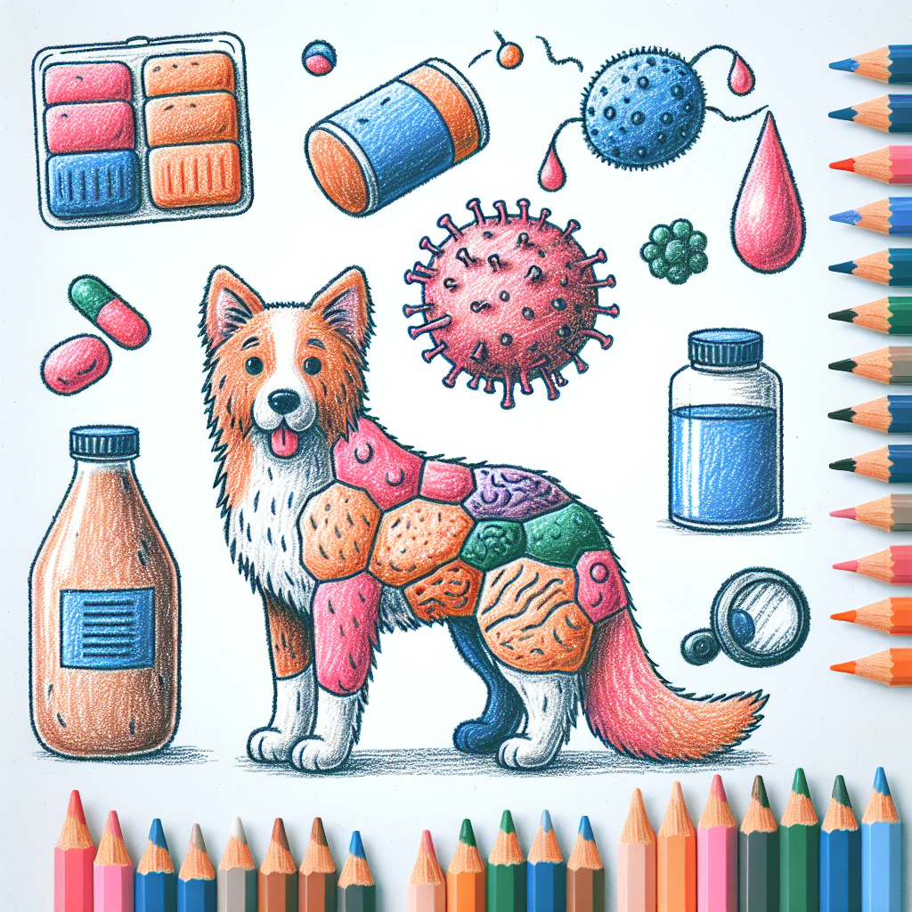 Pastelková ilustrace znázorňující téma: Zdraví psů