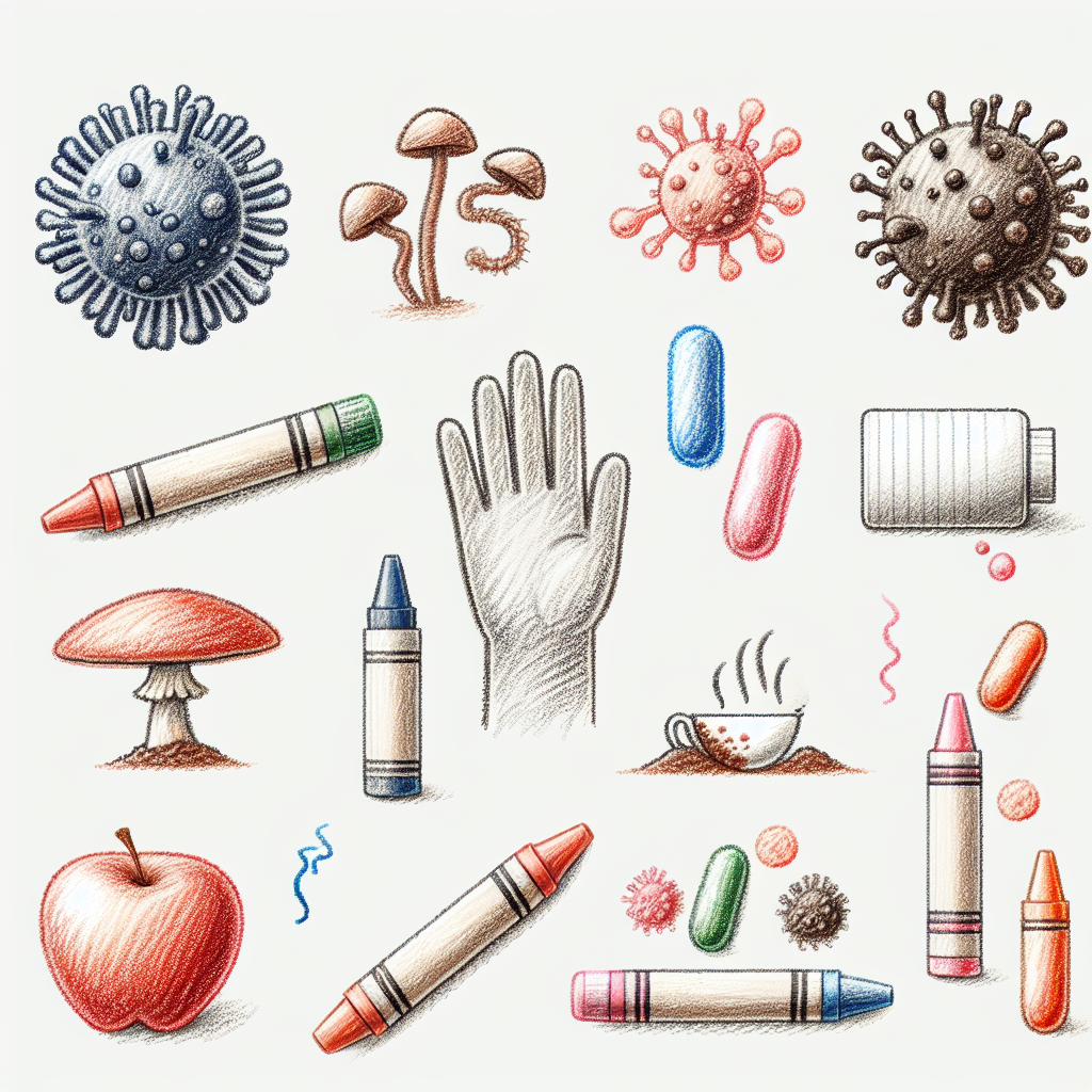 Pastelková ilustrace znázorňující téma: Kožní onemocnění