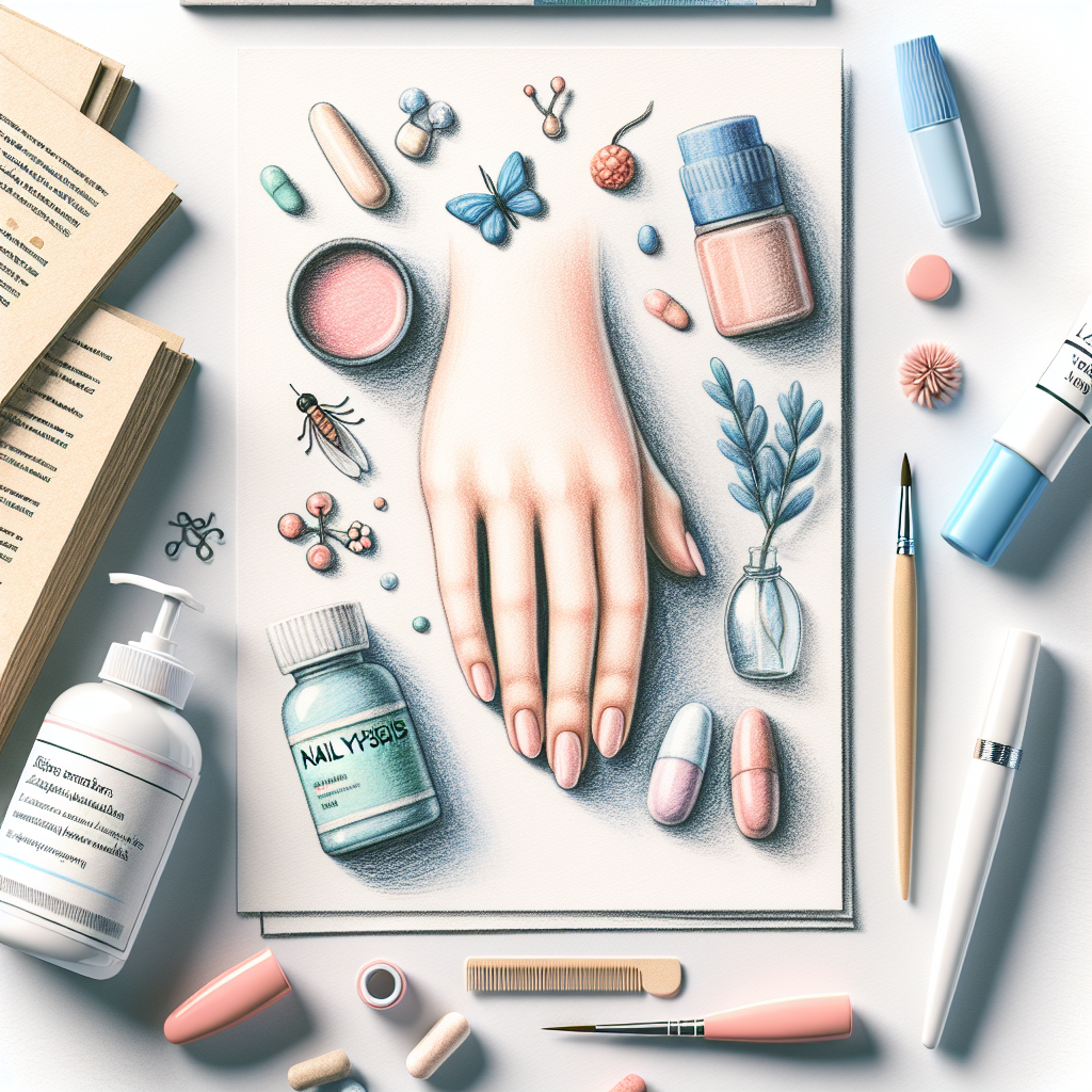 Pastelková ilustrace znázorňující téma: Zdraví nehtů