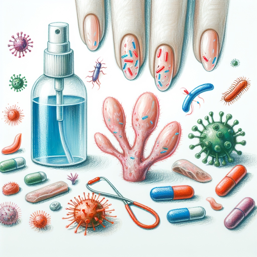 Pastelková ilustrace znázorňující téma: Zdraví nehtů