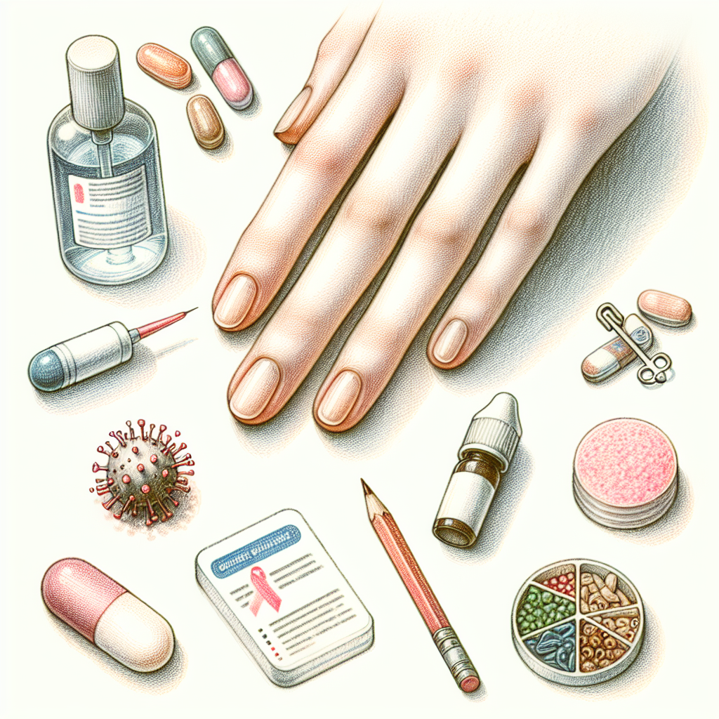 Pastelková ilustrace znázorňující téma: Zdraví nehtů