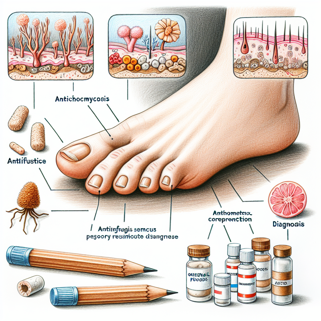 Pastelková ilustrace znázorňující téma: Plíseň nehtů