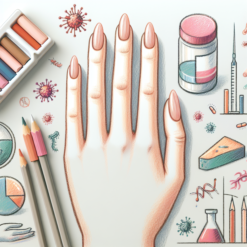 Pastelková ilustrace znázorňující téma: Zdraví nehtů